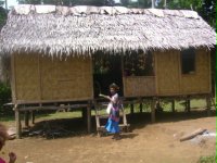 Типичный дом в деревне Мом в Новой Гвинее.  